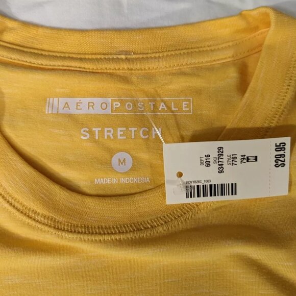 Aeropostale Vertical Aero87 Stretch Graphic Tee - Medium - Yellow and Gray - Picture 5 of 5